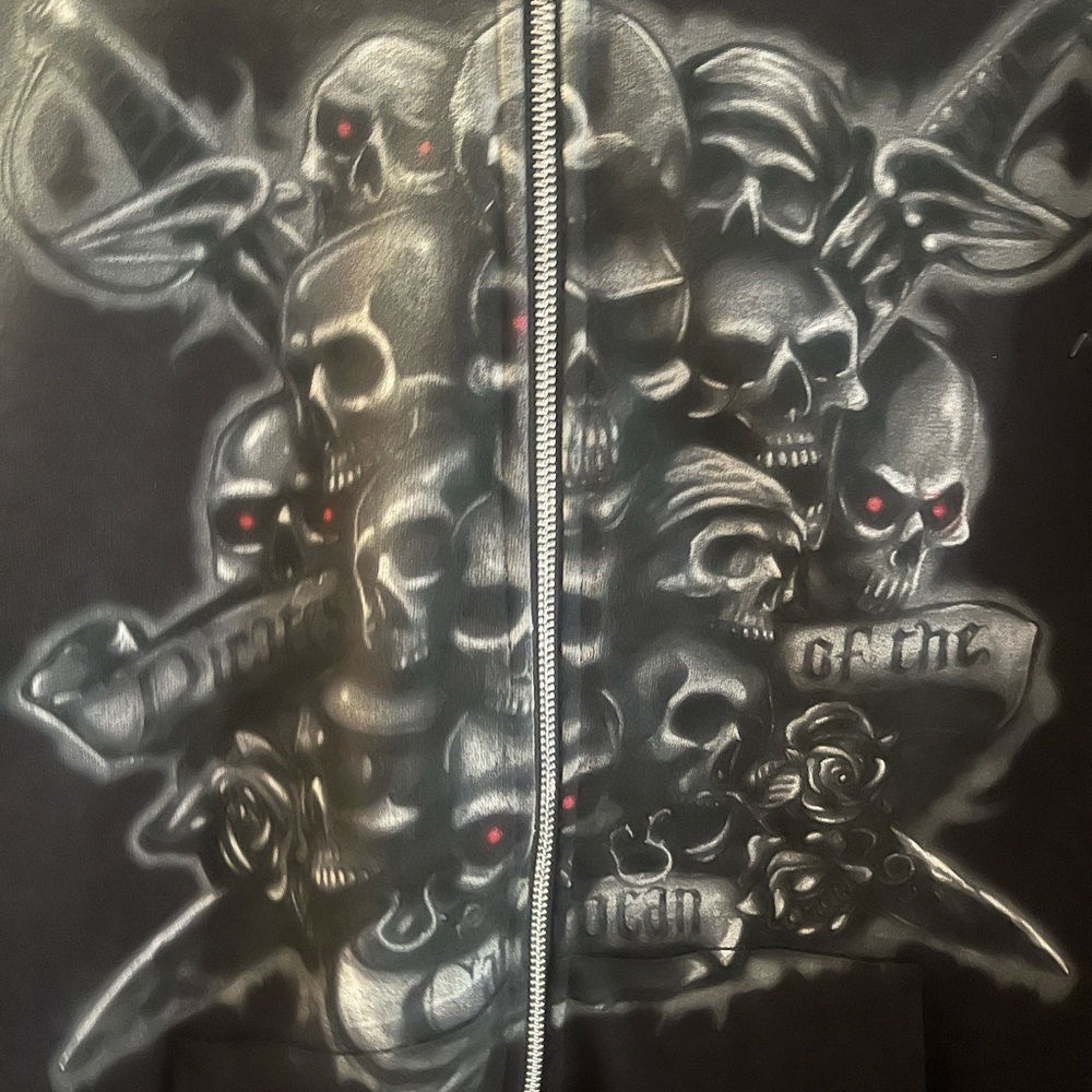 Disney Parks Pirates of the Caribbean full zip sweatshirt size Large